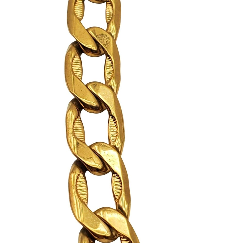 Gold Plated Curb Chain Necklace Heavy Link Statement Chunky Classic Retro 1990s